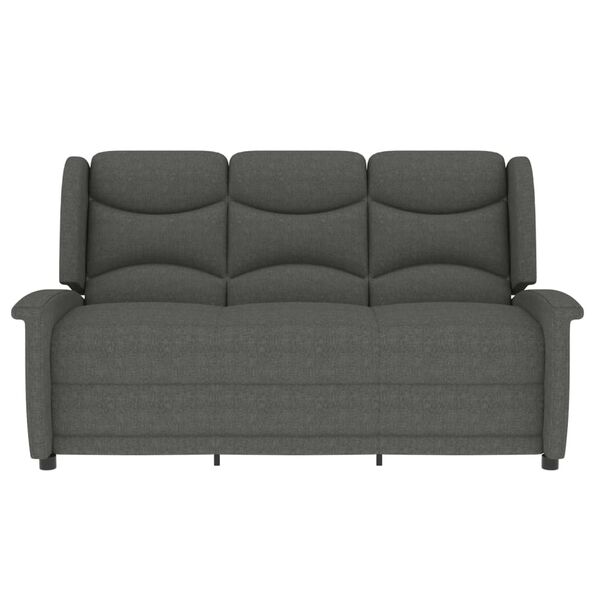 vidaXL Fotoliu de masaj rabatabil cu 3 locuri, gri deschis, textil