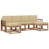vidaXL Set de canapele de exterior 6 buc. Natural și Bej