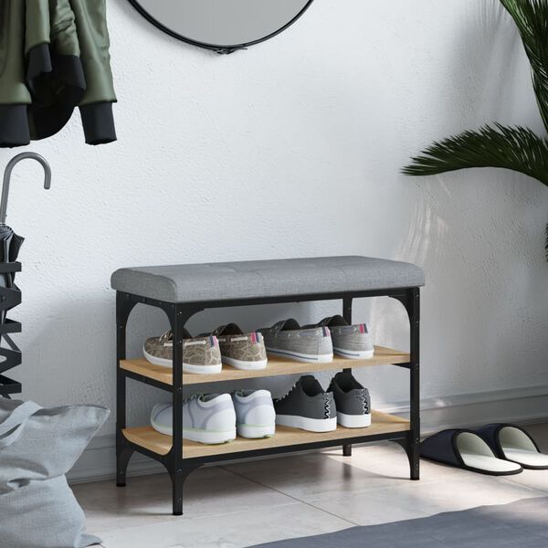 vidaXL Bancă pentru pantofi stejar sonoma 62x32x47 cm lemn prelucrat