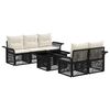vidaXL Set de canapele pentru grădină 6 buc. Negru și Alb crem