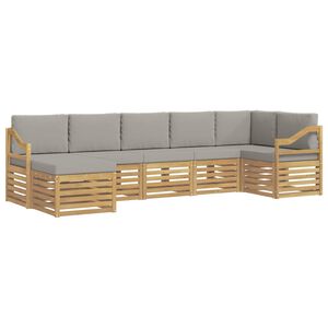 vidaXL Set de canapele de exterior 7 buc. Alb și gri deschis