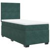 vidaXL Pat box spring cu saltea, verde închis, 100x200 cm, catifea