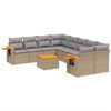 vidaXL Set canapele de grădină, 9 piese, cu perne, bej, poliratan