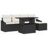 vidaXL Set de canapele pentru grădină cu pernă 6 pcs negru și crem