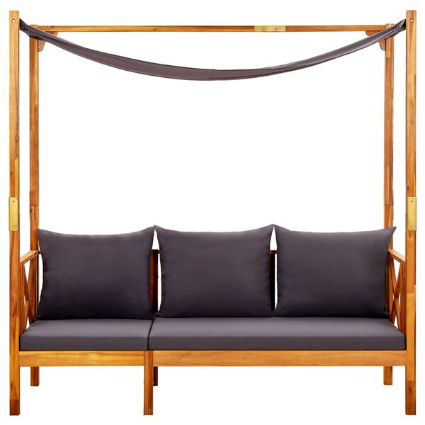 vidaXL Bancă de grădină cu copertină, lemn masiv de acacia