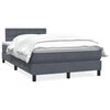 vidaXL Pat box spring cu saltea, gri &icirc;nchis, 120x210 cm, catifea