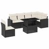 vidaXL Set canapele de grădină cu perne, 7 piese, negru, poliratan