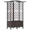 vidaXL Pat Ridicat cu Trellis și Acoperiș Maro 122 x 40 x 144 cm PP