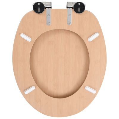 vidaXL Capace WC cu închidere silențioasă, 2 buc., MDF, design bambus