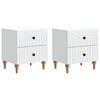 vidaXL Dulap de noapte 2 pcs Alb 43 x 34,5 x 48 cm Lemn prelucrat