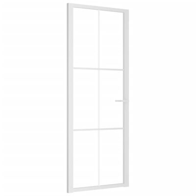 vidaXL Ușă de interior, 76x201,5 cm, alb, sticlă ESG și aluminiu