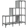 vidaXL Bibliotecă, gri sonoma, 92x30x102 cm, lemn prelucrat/metal