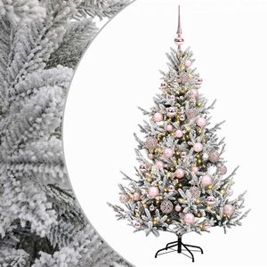 vidaXL Brad de Crăciun artificial cu glob 120 cm 150 LED-uri Alb cald
