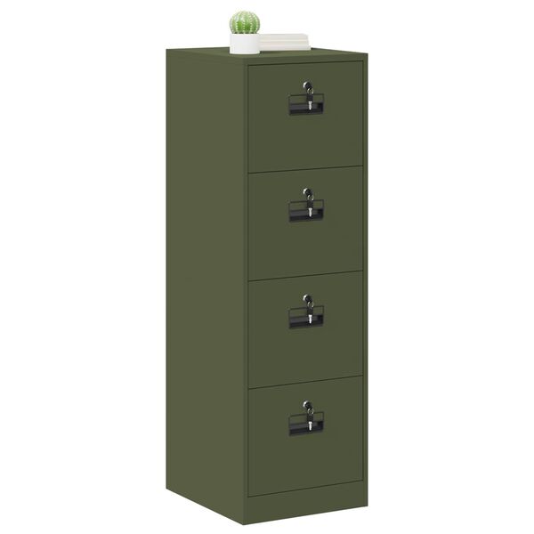vidaXL Dulap pentru Fișiere 2 pcs Verde măsliniu 44 x 50 x 139 cm