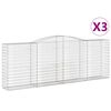 vidaXL Coșuri gabion arcuite 3 buc, 400x50x140/160 cm, fier galvanizat