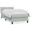 vidaXL Pat box spring cu saltea, gri deschis, 100x220 cm, catifea