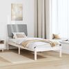 vidaXL Cadru de pat cu headboard Alb 75 x 190 cm Lemn de pin masiv