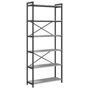 vidaXL Raft pentru cărți 80 x 30 x 189,5 cm Lemn prelucrat sonoma gri