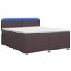 vidaXL Pat box spring cu saltea și LED Maro &icirc;nchis 180 x 200 cm