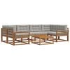 vidaXL Set de canapele de exterior 7 buc. Gri natural și deschis