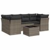 vidaXL Set canapele de grădină, 7 piese, cu perne, gri, poliratan