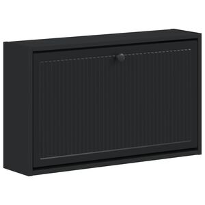 vidaXL Dulap pentru pantofi montat pe perete EDE 71 x 17 x 43 cm Negru