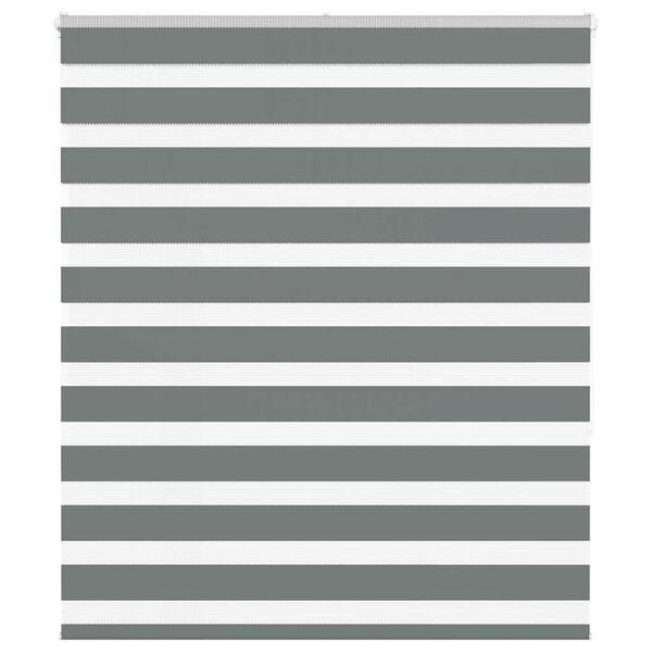 vidaXL Jaluzea tip zebra gri închis lățime țesătură 125,9 cm poliester