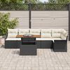 vidaXL Set de canapele pentru grădină 7 pcs Negru Rattan poli