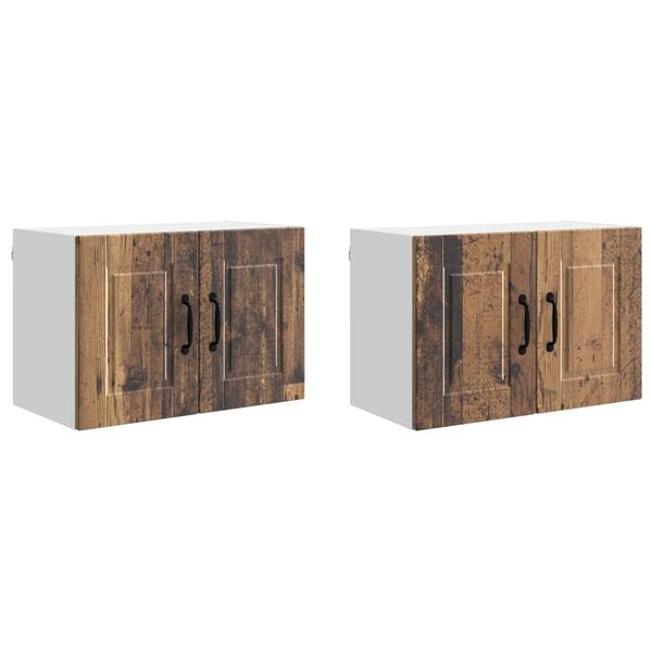 vidaXL Dulap de bucătărie cu raft 2 pcs Lemn vechi 60 x 31 x 40 cm