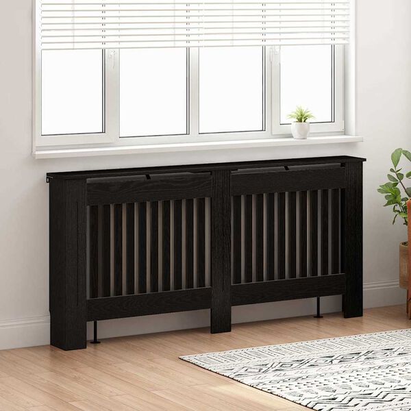vidaXL Capac pentru radiator Stejar Negru 172 x 19 x 81,5 cm