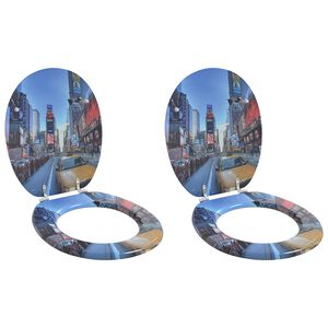 vidaXL Capace WC, 2 buc., MDF, model New York