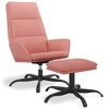 vidaXL Scaun de relaxare cu taburet, roz, catifea
