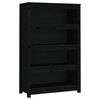 vidaXL Bibliotecă, negru, 80x35x126 cm, lemn masiv de pin