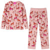 vidaXL Pijamale pentru copii cu m&acirc;neci lungi roz deschis 104