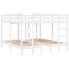vidaXL Pat supraetajat triplu, alb 200x200/80x200 cm lemn pin