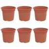 vidaXL Ghiveci rotund pentru flori 6 buc. Roșu cărămidă &Oslash; 12,5 x 10 cm