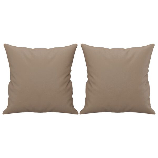vidaXL Perne decorative, 2 buc., cappuccino, 40x40 cm, piele ecologică