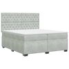 vidaXL Pat boxspring cu saltea Gri deschis 200 x 200 cm Catifea