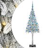 vidaXL Brad de Crăciun cu 300 LED cu suport Alb 180 cm PE și Oțel