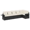 vidaXL Set mobilier de grădină cu perne, 6 piese, negru, poliratan