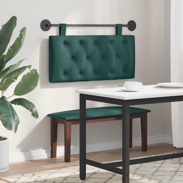 vidaXL Cap de pat suspendat Verde &icirc;nchis 100 x 55 x 7 cm țesătură