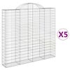 vidaXL Coșuri gabion arcuite 5 buc, 200x30x180/200cm, fier galvanizat