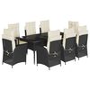 vidaXL Set mobilier de grădină cu perne, 9 piese, negru, poliratan