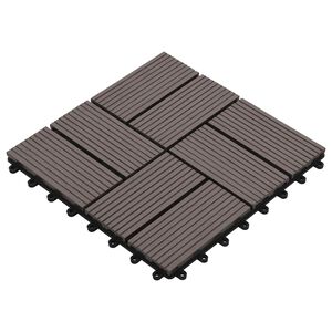vidaXL Plăci pentru Deck 11 pcs Maro &icirc;nchis 30 x 30 cm Lemn compozit