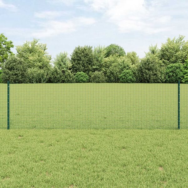 vidaXL Gard cu St&acirc;lp Verde 0,6 x 10 m Oțel și PVC