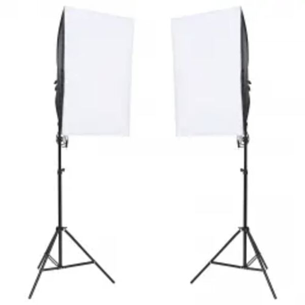 vidaXL Kit studio foto cu set de lumină și fundal