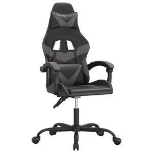 vidaXL Scaun de jocuri, negru și gri, piele ecologică