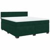 vidaXL Pat box spring cu saltea, verde &icirc;nchis, 180x200 cm, catifea