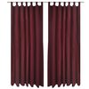 vidaXL Draperii micro-satin cu bride, 140 x 225 cm, roșu bordo, 2 buc.