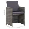 vidaXL Set mobilier de exterior cu perne, 17 piese, gri, poliratan